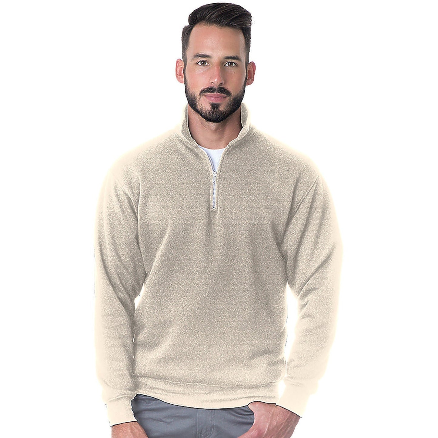 Bayside - USA-Made Quarter-Zip Pullover Sweatshirt